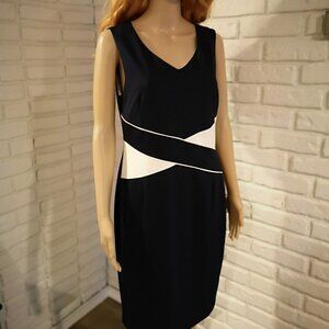 Cleo Sleeveless Navy & White Ladies Dress